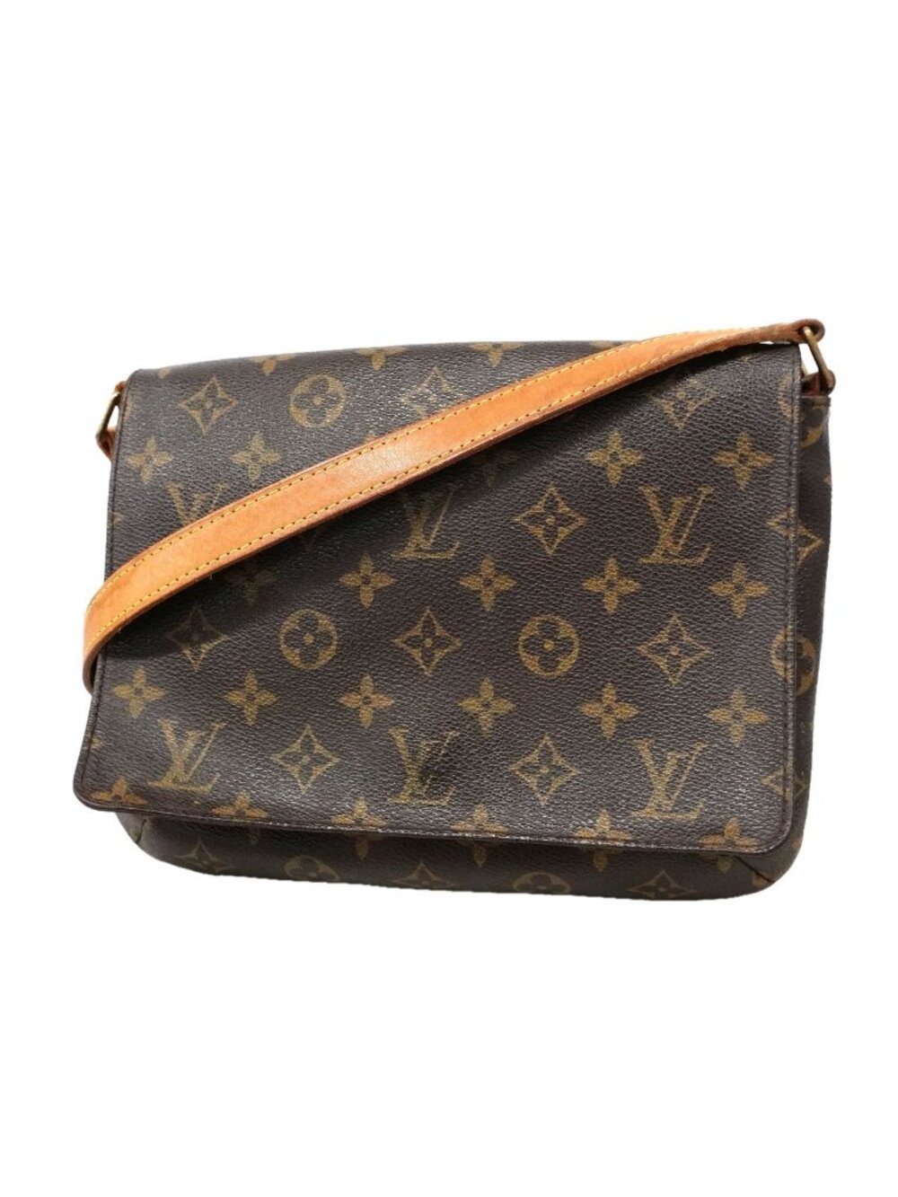 Louis Vuitton Shoulder Bag Monogram Musette Tango Long Strap Brown